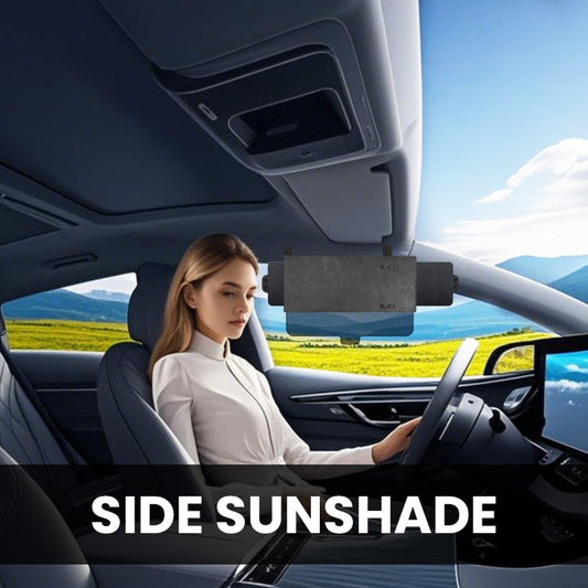 Upgraded car sunshade, front and side sunshade, zipper design, with PC lens, comes with upgraded dual sunshade extension for more comprehensive coverage, anti glare, suitable for safe driving and various vehicle models