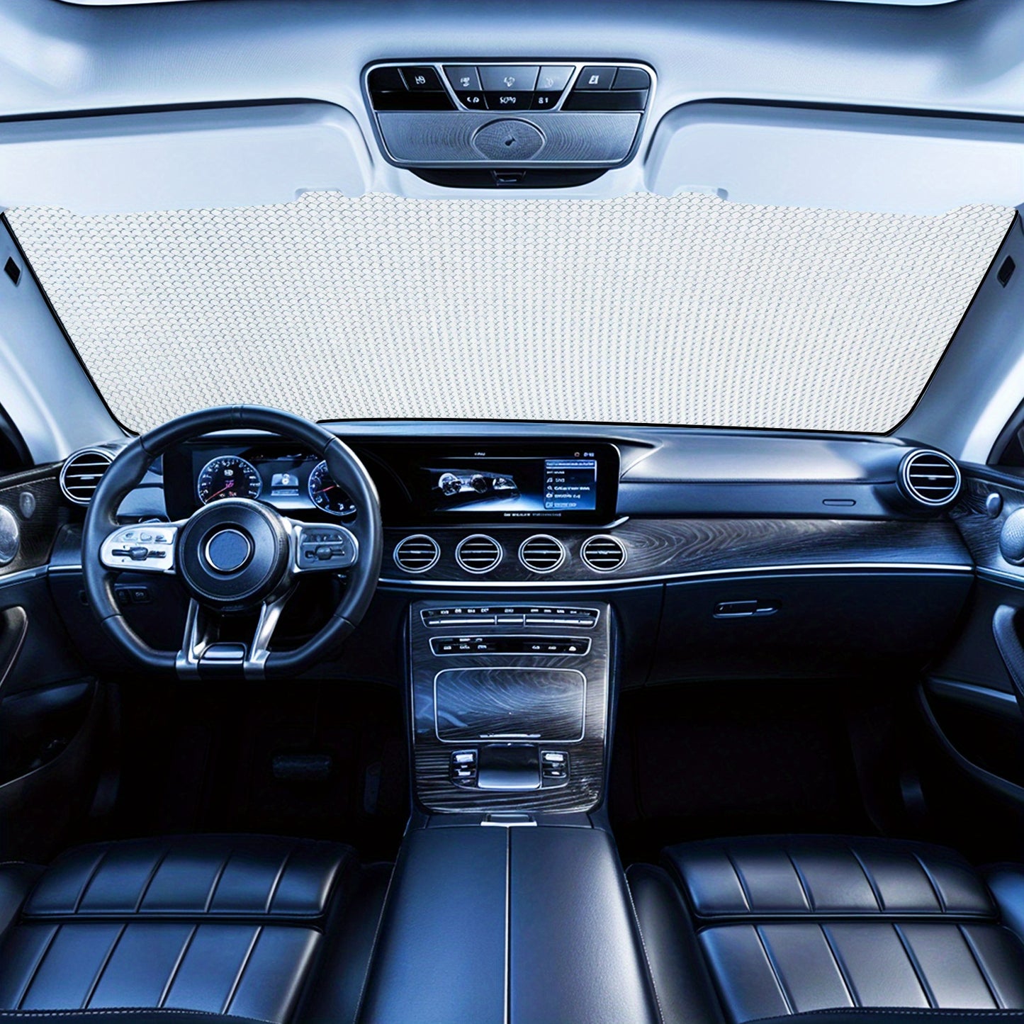 Sun Protection, 1pc Eye-Pattern Windshield Sunshade for Car, Foldable, Easy to Install, Universal, UV Protection And Heat Dissipation, Automotive-Interior Accessories